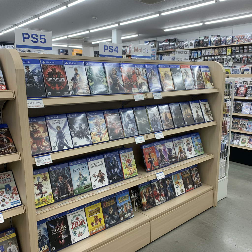 ゲームソフト買取の陳列棚