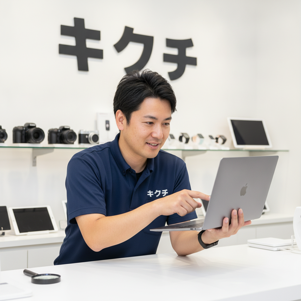 買取のキクチスタッフによるMacBook Air M4の査定