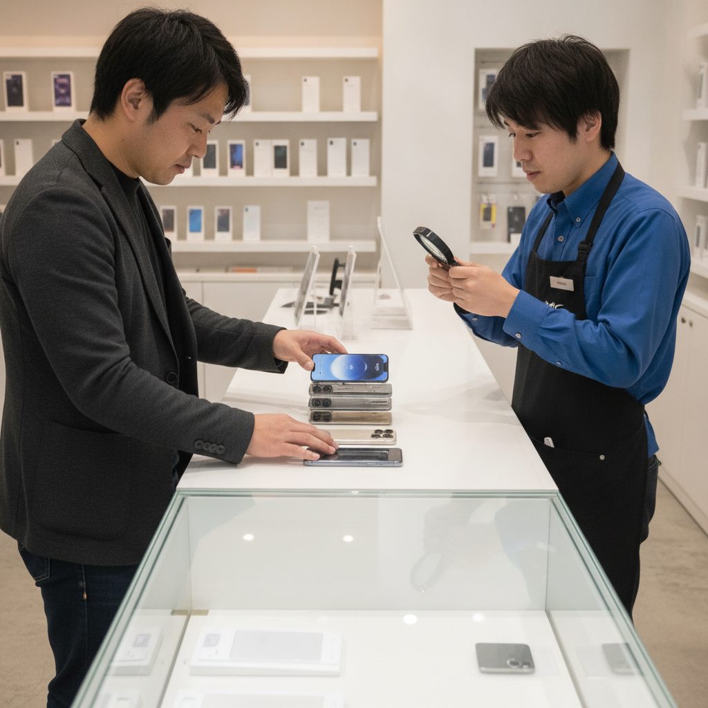 iPhone買取の様子