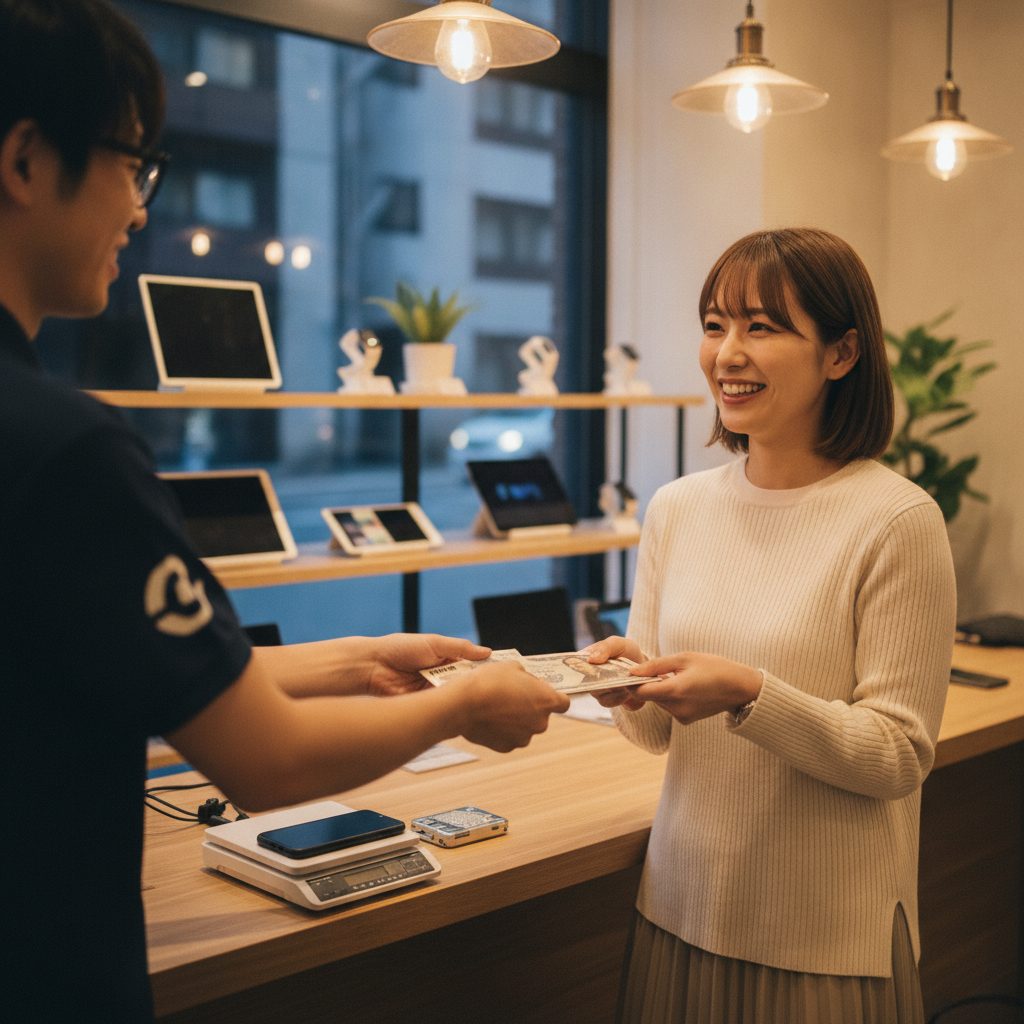 iPhone買取の様子