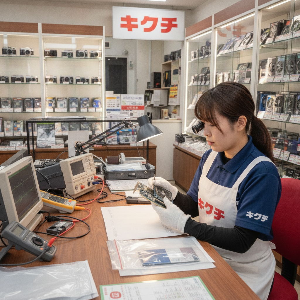買取のキクチによるグラフィックボード査定の様子