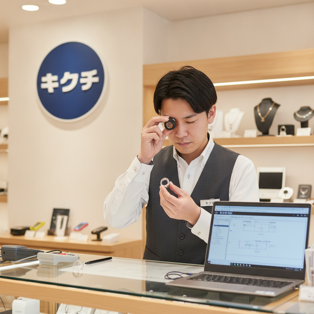 スマートリングを査定するスタッフ