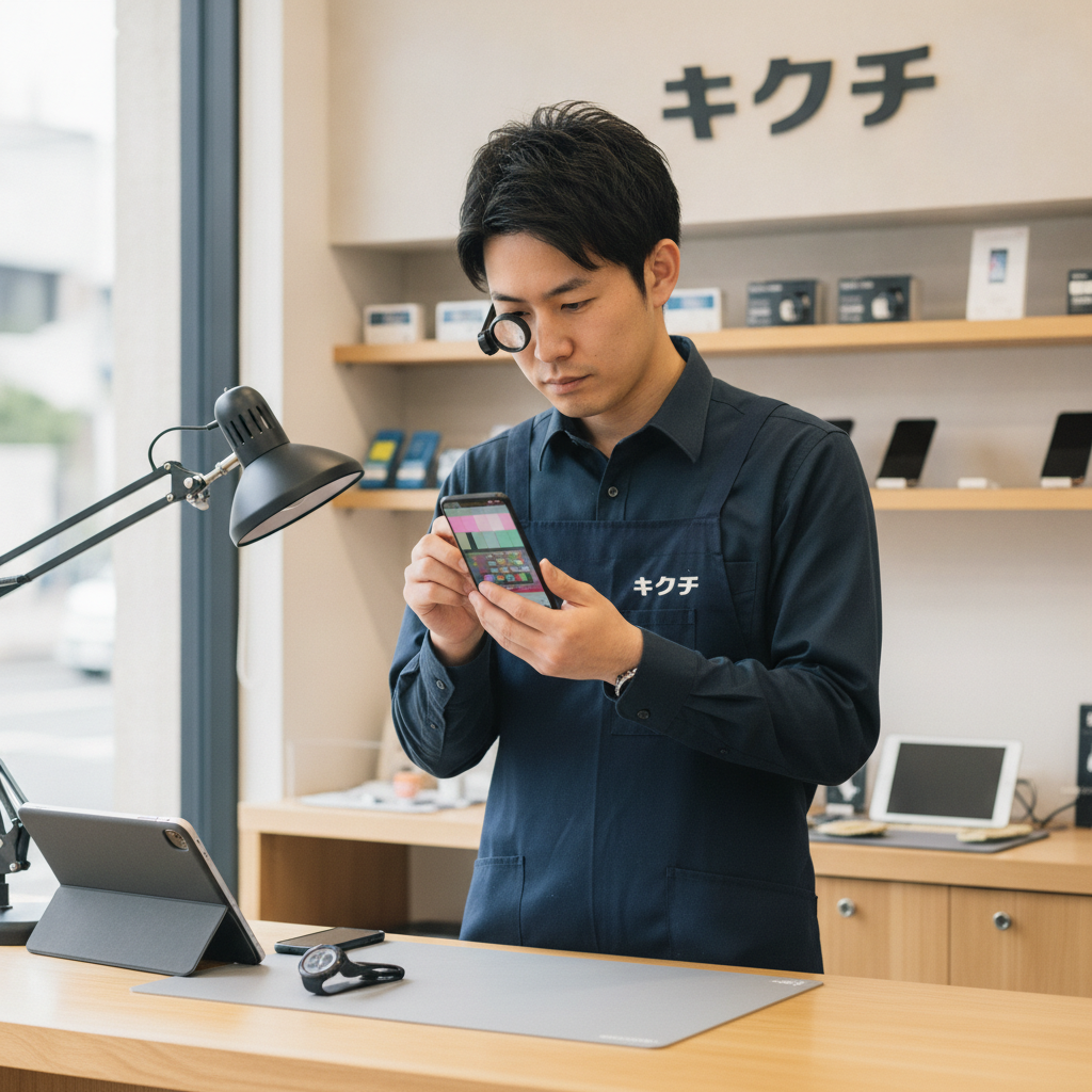 買取店では動作確認と外装チェックを行い、状態に応じて査定額が決まります