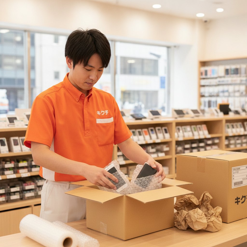 リチウム電池内蔵機器は端子を絶縁し、緩衝材でしっかり保護して発送する