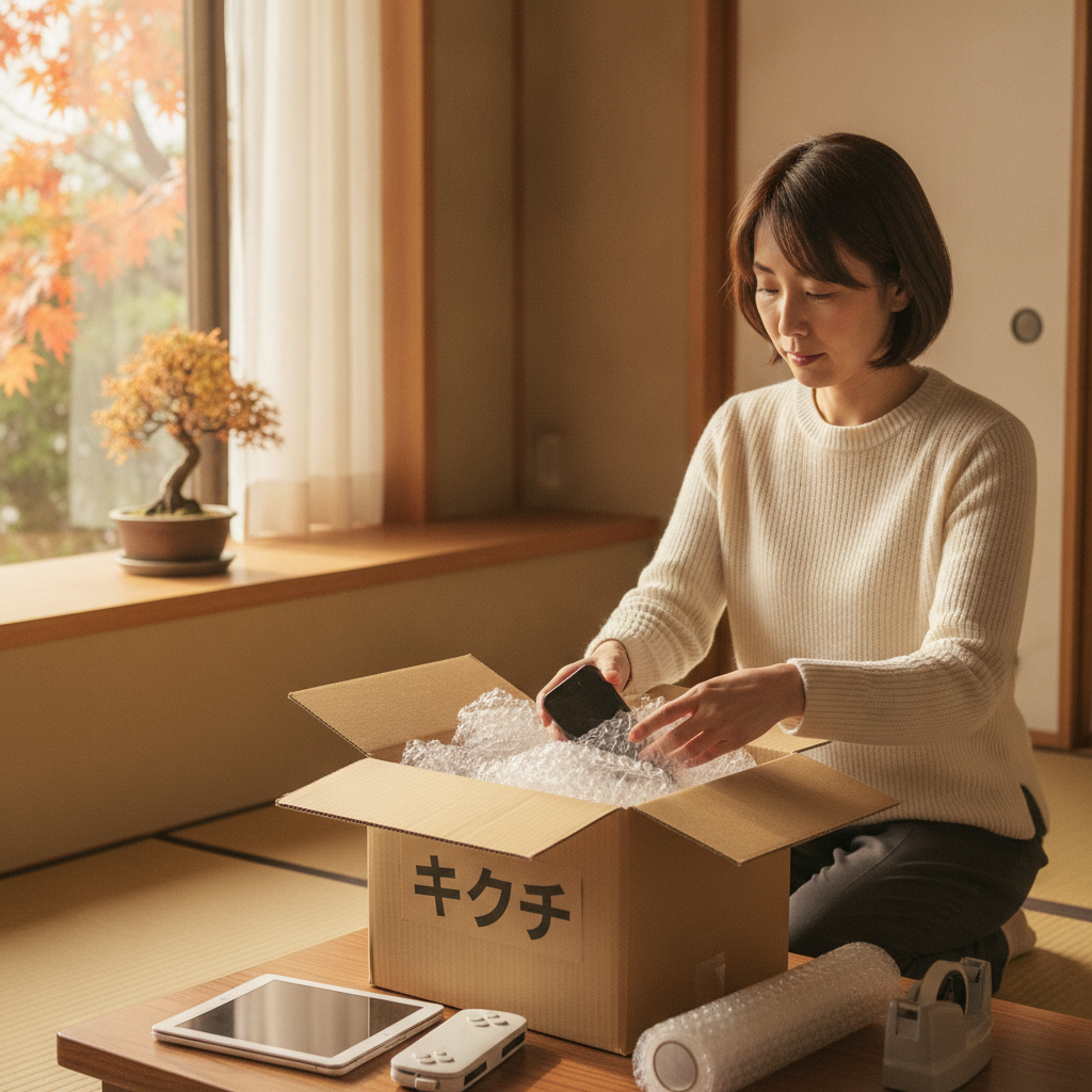 郵送買取なら忙しい秋でも自宅から手続き可能。緩衝材でしっかり梱包を