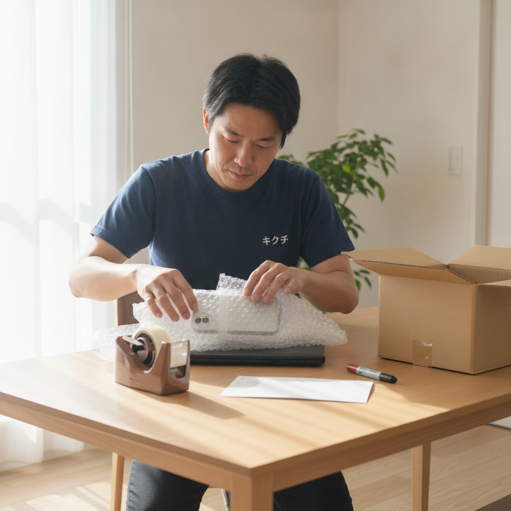 郵送買取の梱包作業